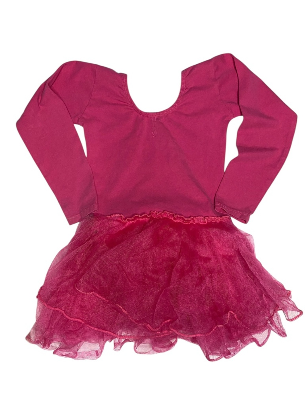 Hot pink Long Sleeve tutu Ruffle Skirt Leotard in Girly Fuchsia Size 2T dance